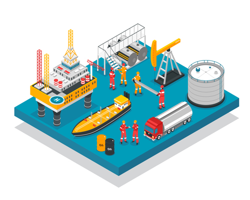 Oil Gas Platform Isometric